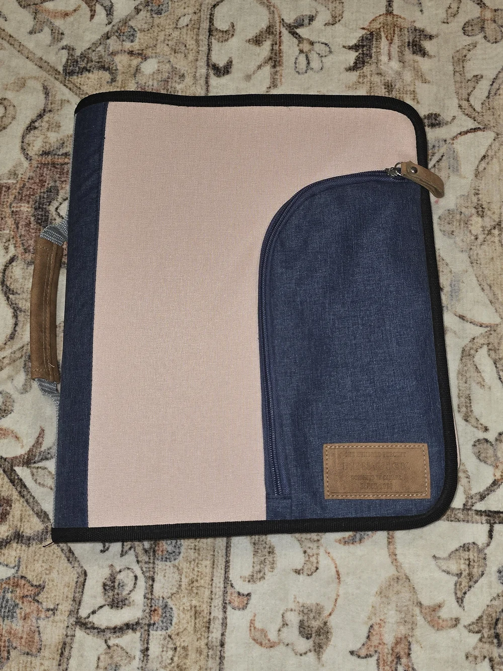 Renwick Organizer Folio in Pink and Navy